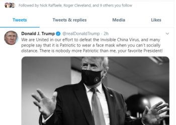 트럼프, “마스크 써야 애국”