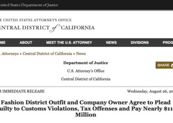 탈세 LA 한인 의류업주 , 1억 1,800만 달러 세금 추징