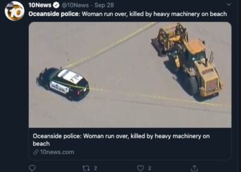 비치 모래사장 누워있던 여성, 트랙터 깔려 참변