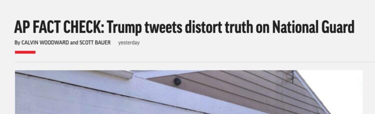 AP“트럼프, 주방위군 배치 권한 없어”