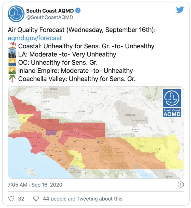 LA 대기 상태 최악 “대기상태 확인하세요”
