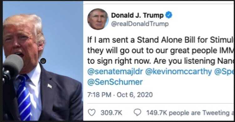 7시간만에 말 바꾼 트럼프, “여야 경기부양안 합의해라”..이번엔 민주당 NO!