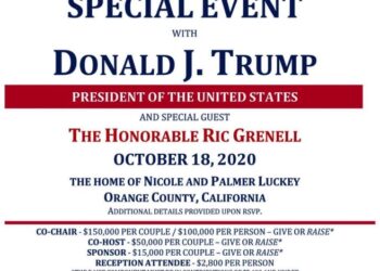 트럼프 대통령 18일 OC방문..기금모금 1인당 10만달러 