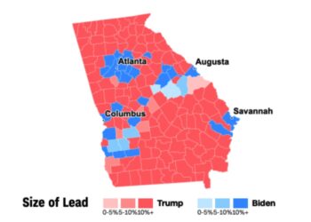 조지아 동률 49.4% 대 49.4%, 격차 1,805표 좁혀져..5일 밤 8시 현재