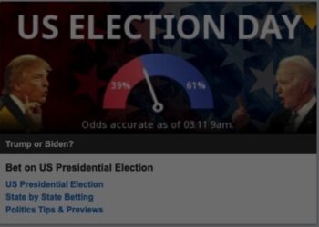 바이든 당선확률 밤새 4% 포인트 하락..트럼프는 상승