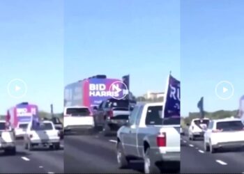 🔺 D-2 🔺트럼프 지지 차량들, 프리웨이서 바이든 유세버스 공격..오스틴 유세 취소
