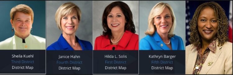 LA 카운티 수퍼바이저 위원회 5명 전원 여성..역사상 최초