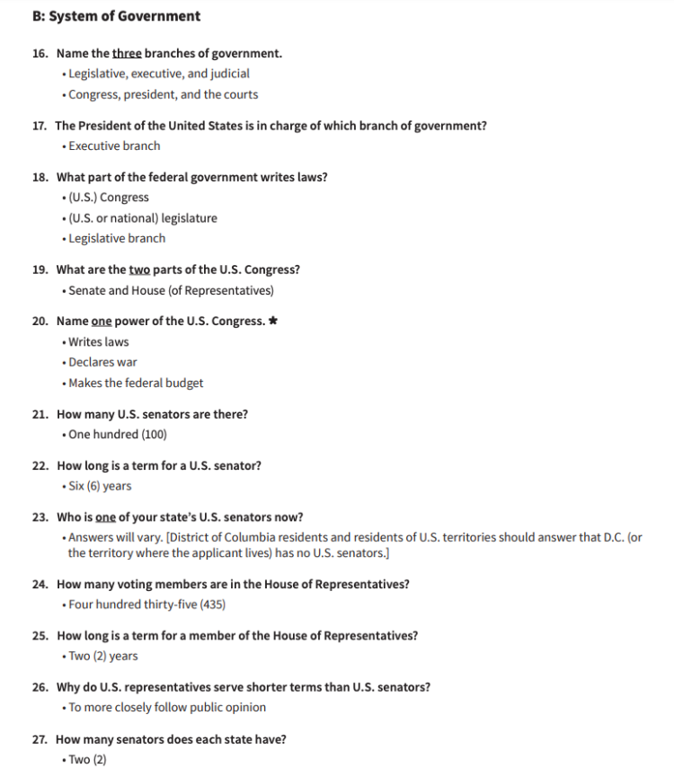 새 시민권 시험 128개 전 문항 및 정답 공개(1)…12월 1일 적용