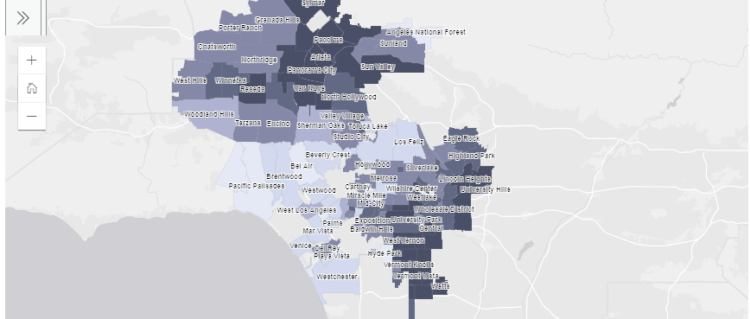 LA시, 5명 중 1명 양성반응…한인타운 현황지도 공개