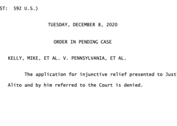 연방대법원의 한 문장 판결문 “펜실베니아 소송 기각”