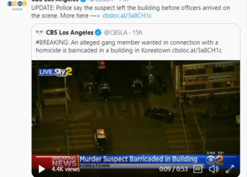 수배 중 살인 용의자 한인타운 건물 난입