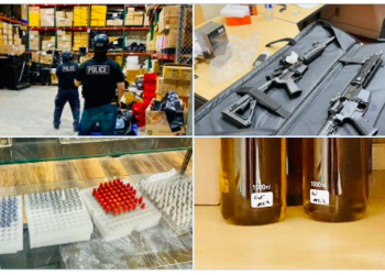 다운타운서 짝퉁 전문공장 적발..전자담배, 총기까지