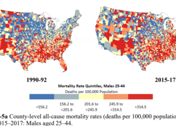한창 때 죽는 미국인 갈수록 늘어..중년 사망 30년간 증가세