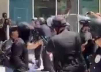 한인타운 위스파 찬반 시위대 충돌…폭력 사태 번져 