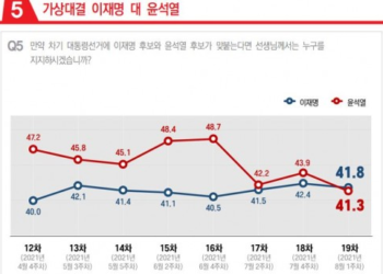 이낙연, 이재명 중 민주당 지지층 결집도 누가 더 높나