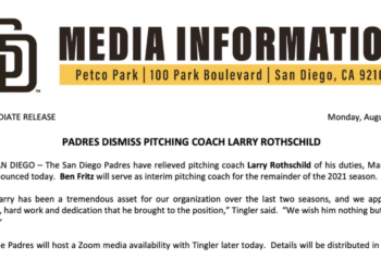 샌디에고 파드레스 투수 코치 전격 경질