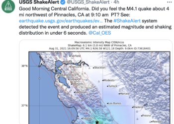 중가주에서 규모 4.1 지진 발생