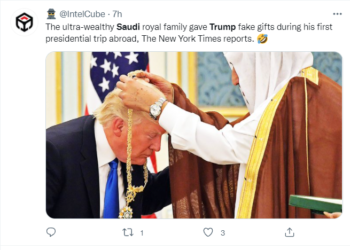 트럼프 받은 사우디 모피·상아 선물, 가짜로 드러나