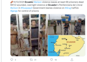 교도소서 갱단간 충돌 68명 사망..에콰도로