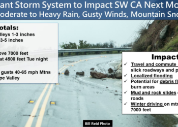 캘리포니아 13일부터 겨울 폭풍우..LA 지역 강풍에 눈, 비