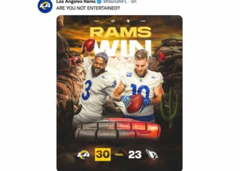 “카디널스 기다려라” LA 램스, 선두 1게임차 좁혀