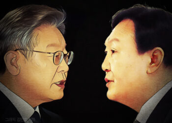 “누가 덜 나쁜가” 윤석열 44% 이재명 37.5%, 오차범위 밖