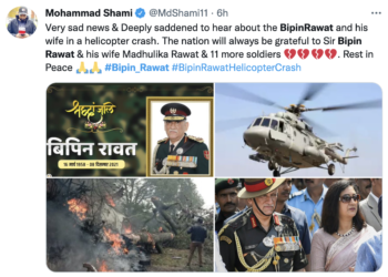 인도 공군헬기 추락..국방참모총장 등 13명 사망