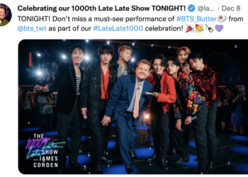 방탄소년단 ‘버터’,  ‘제임스 코든쇼’ 1000회 엔딩 장식