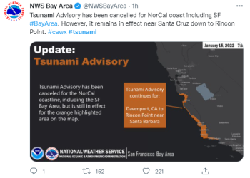 미 서부 해안 쓰나미 경보발령…캘리포니아 해변 폐쇄