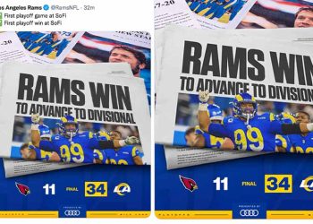 LA램스, 와일드카드 승리…톰브래디 만난다.