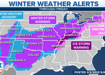 중서부 눈폭풍 항공기 5천여편 취소, 교통마비. 휴교령