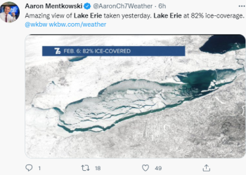 미 Erie Lake  유빙 갇혀 표류하던 18명 구조