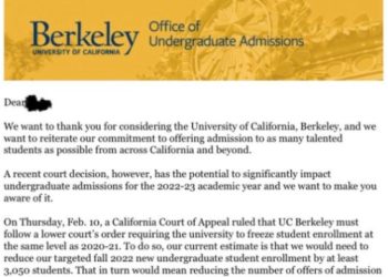 [교육]UC 버클리, “합격 취소될 수 있다” 5100명에게 통보
