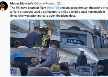 LAX 발 항공기 비상 착륙..승객 난동