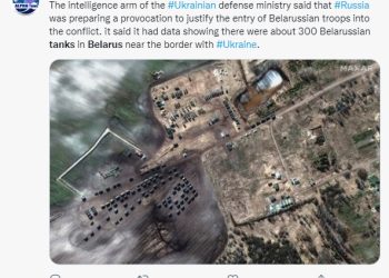 “벨라루스 군 탱크 행렬 우크라이나 진입”