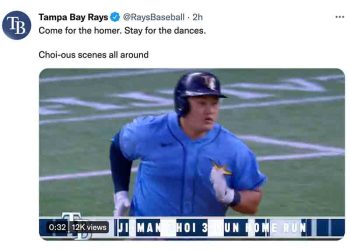 ‘터졌다, 시즌 첫 홈런’ 최지만, 역전 스리런 폭발