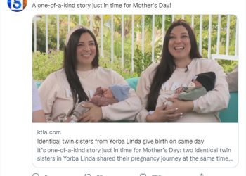 [화제] 요바린다 쌍둥이 자매, 같은 날 같은 시간 출산