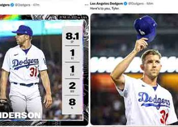 프리웨이 시리즈 다저스 2연승, 앤더슨 8.1이닝 노히트노런