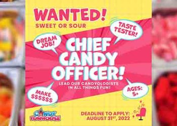 캔디샵 구인광고, 5세이상 누구나 지원가능.. 연봉 10만달러부터