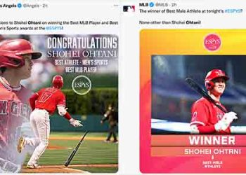 역시 오타니, ESPY 올해의 남자 선수 영예