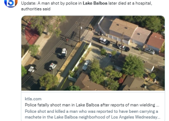 초등학교 앞 마체테 휘두르다 경찰 총 맞아