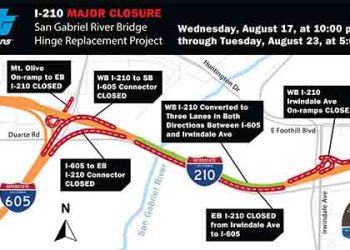 210번 프리웨이 어윈데일 지역 동쪽방면 폐쇄.. 우회도로 이용 권고