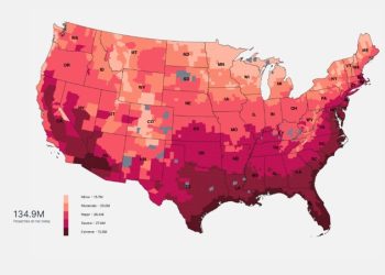 30년 후 미국 기온 123도 극열벨트 만들어진다
