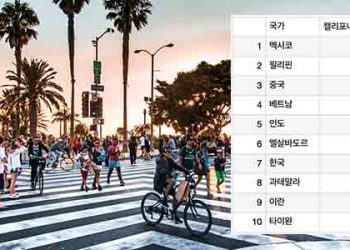 캘리포니아내 이민자들 중 한인 인구수 7위