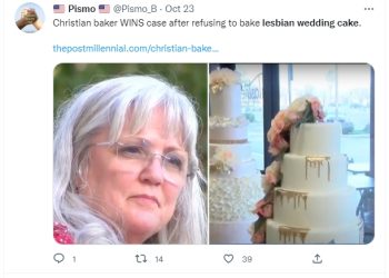 레즈비언 부부에 웨딩케익 제작 거부, 베이커스필드 빵집 승소