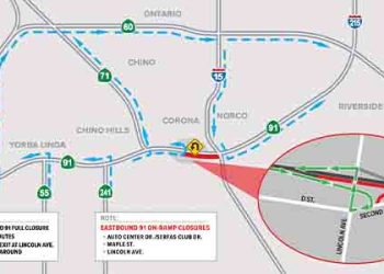 코로나 지역 91번 프리웨이 주말폐쇄