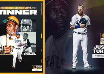 터너 ‘기부천사’ 클레멘테상 수상…다저스 소속 3번째