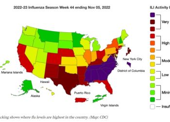 CDC, 캘리포니아 독감 위험 지역지정, OC 가장 위험..전국 1300명 사망