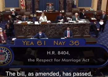 “역사적” 동성결혼법 상원통과..결혼존중법, 찬성61표…공화당12명 ‘반란'(영상)