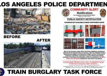 LA 화물열차 절도단 22명 체포…1800만달러 어치 회수